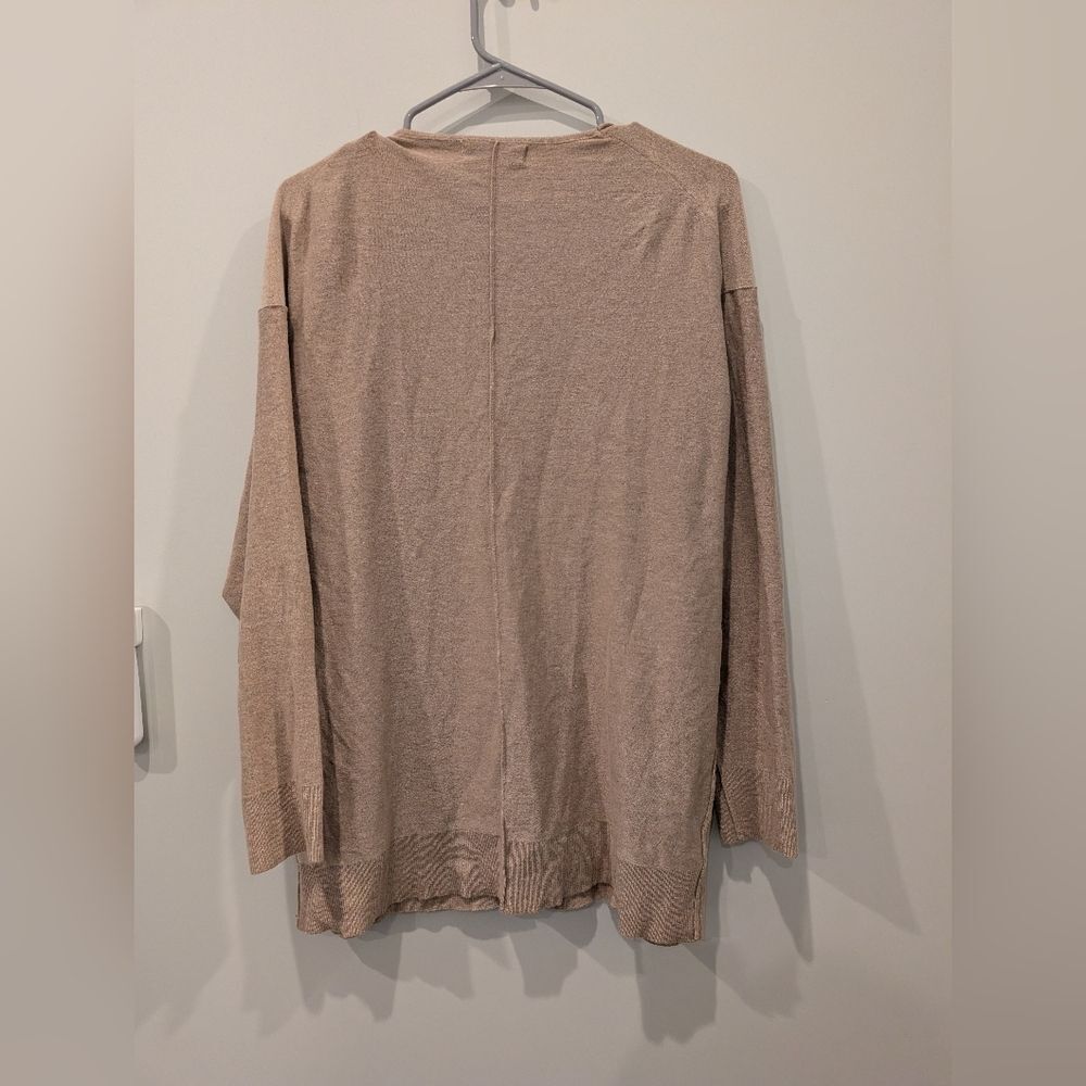 Natural Life Light Brown V-Neck Cardigan Purple Buttons Comfy Cozy Size XS / S - Picture 4 of 5
